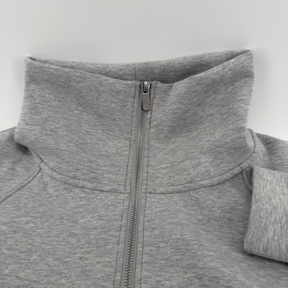 CALIA Women M Light Heather Grey Soft Scuba 1/4 Zip Sweatshirt NEW Athleisure - Picture 3 of 8
